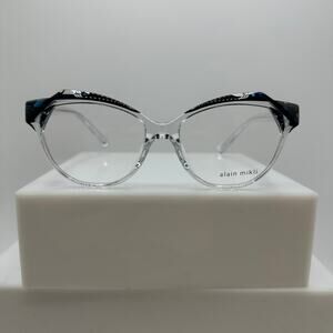 Alain Mikli A03153 003 Crystal Black Mosaic Blue Womens Cat Eye Frames 53-16-140